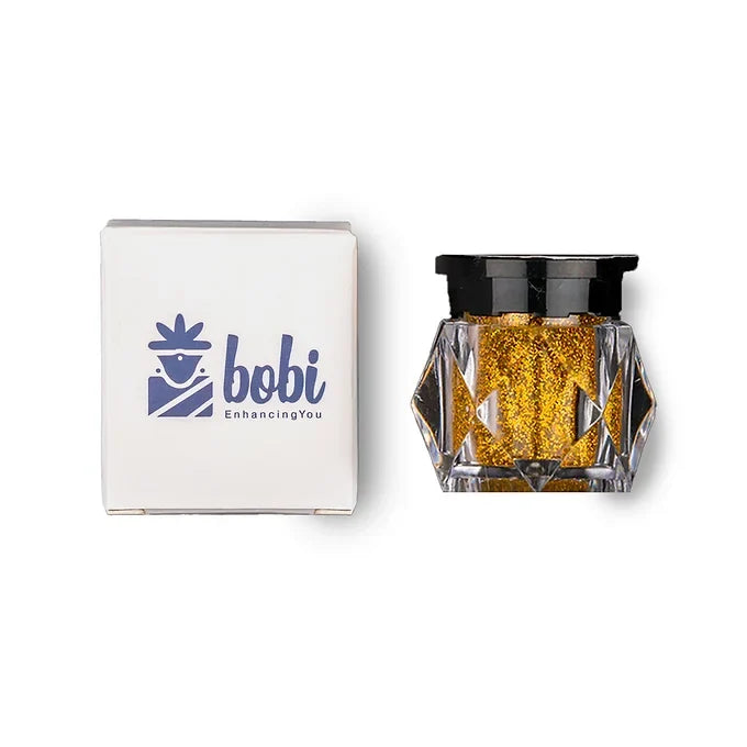 BOBI Holographic Loose Glitter Eyeshadow for Eye Makeup | Highly Pigmented with Radiant Shimmer Finish, Non-Transfer, Long Wearing Eyeshadow - Gold (10gm)