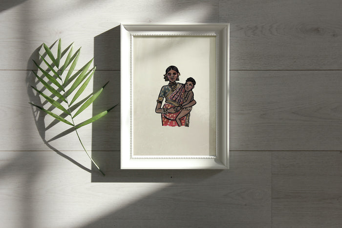 India in Saree Artwork by Aishr - Print 1