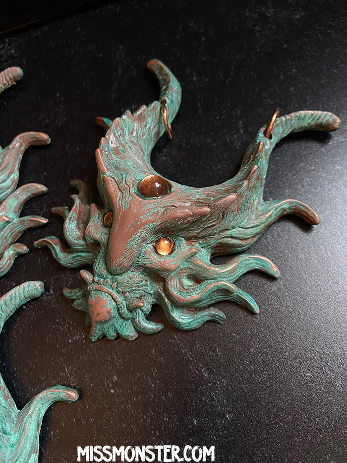 PANOPTES PENDANT- COLD CAST COPPER WITH PATINA