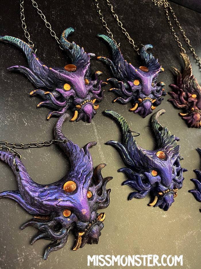 PANOPTES PENDANT- DARK PURPLES ( PLUS ONE REFLECTIVE)