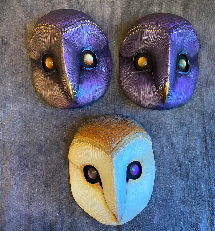 PURPLE METALLIC OWL MASK BLANK