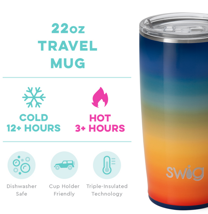 Retro Rainbow Travel Mug (22oz)