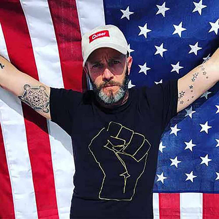 solidarity fist t-shirt aclu adams nest black adam singer