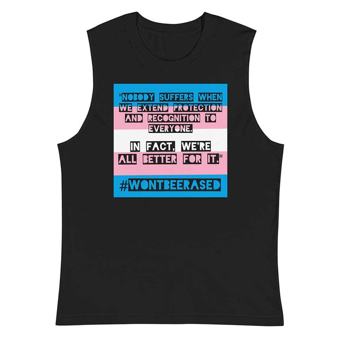 #WONTBEERASED sleeveless T-shirt bright graphic