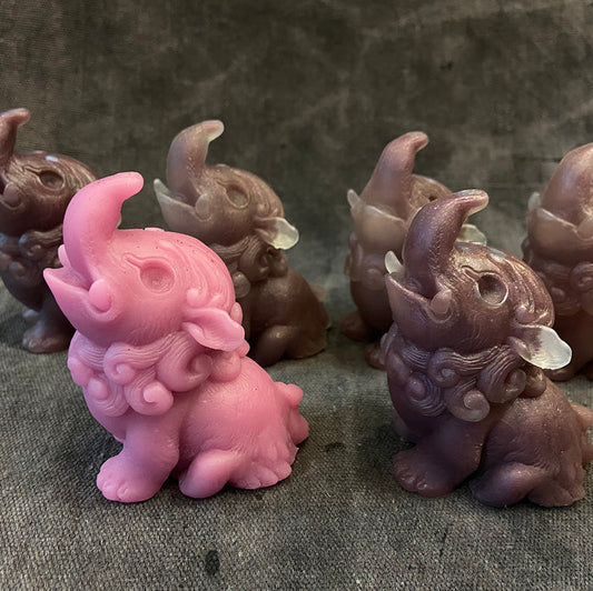 BABY BAKU BLANK CAST- GLOW IN THE DARK- RUBY SWIRL AND ONE PINK