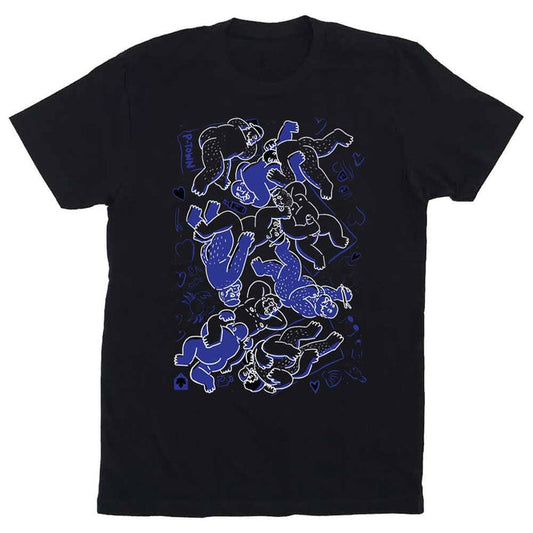bearpad ptown boy beach black t-shirt royal white graphic