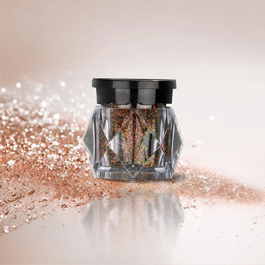 BOBI Holographic Loose Glitter Eyeshadow for Eye Makeup | Highly Pigmented Eyeshadow with Radiant Shimmer Finish, Non-Transfer, Long Wearing - Brown (10gm)