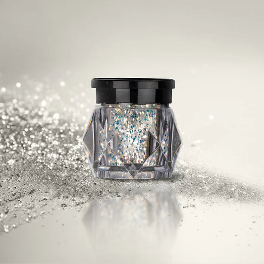 BOBI Holographic Loose Glitter Eyeshadow for Eye Makeup | Highly Pigmented Eyeshadow with Radiant Shimmer Finish, Non-Transfer, Long Wearing - Diamond (10gm)