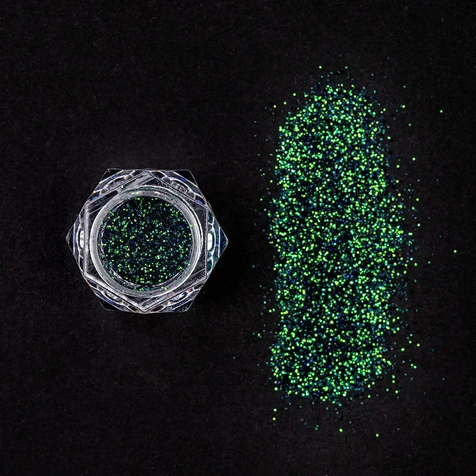 BOBI Holographic Loose Glitter Eyeshadow for Eye Makeup | Highly Pigmented with Radiant Shimmer Finish, Non-Transfer, Long Wearing Eyeshadow - Green (10gm)
