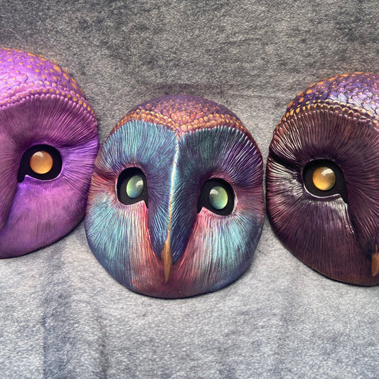 COLOR SHIFT METALLIC OWL MASK