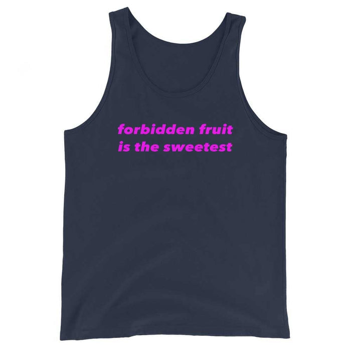 forbidden fruit tank in red in navy