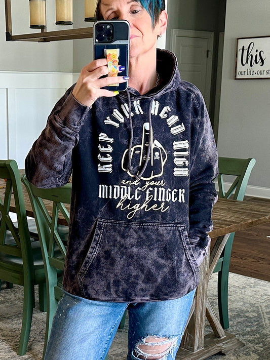 Head High, Middle Finger Higher Vintage Hoodie