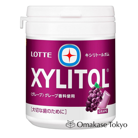 Lotte Xylitol Gum Grape Family Bottle 143g