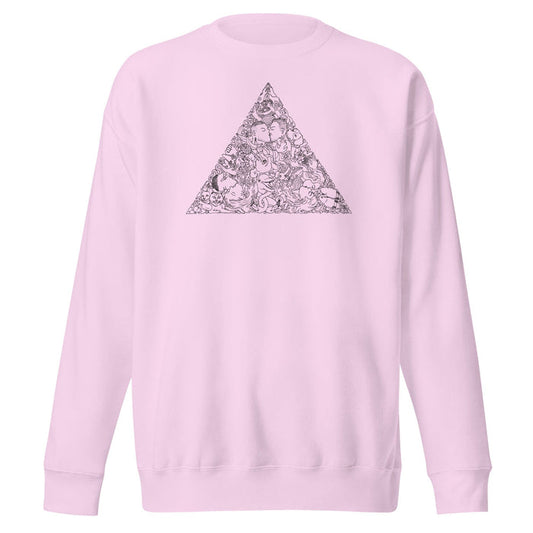 Brian Kenny love triangle graphic lavender crew sweatshirt