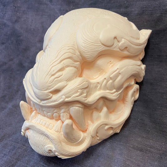 ORNATE PANTHER MASK BLANK- LIGHT ORANGE CREAM COLOR