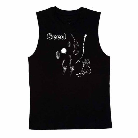Seed sleeveless T-shirt collaboration with Lord Tattoo black